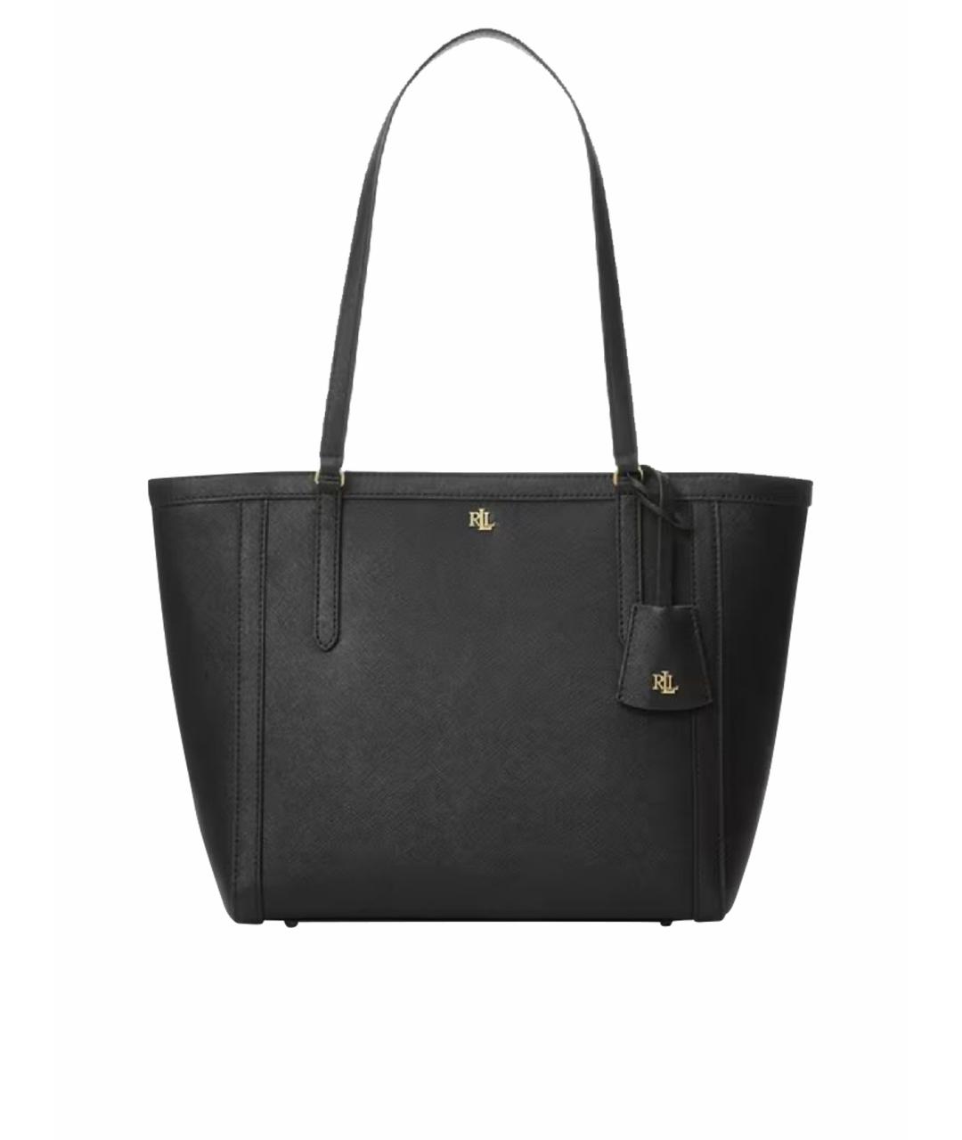 POLO RALPH LAUREN Черная кожаная сумка тоут, фото 1