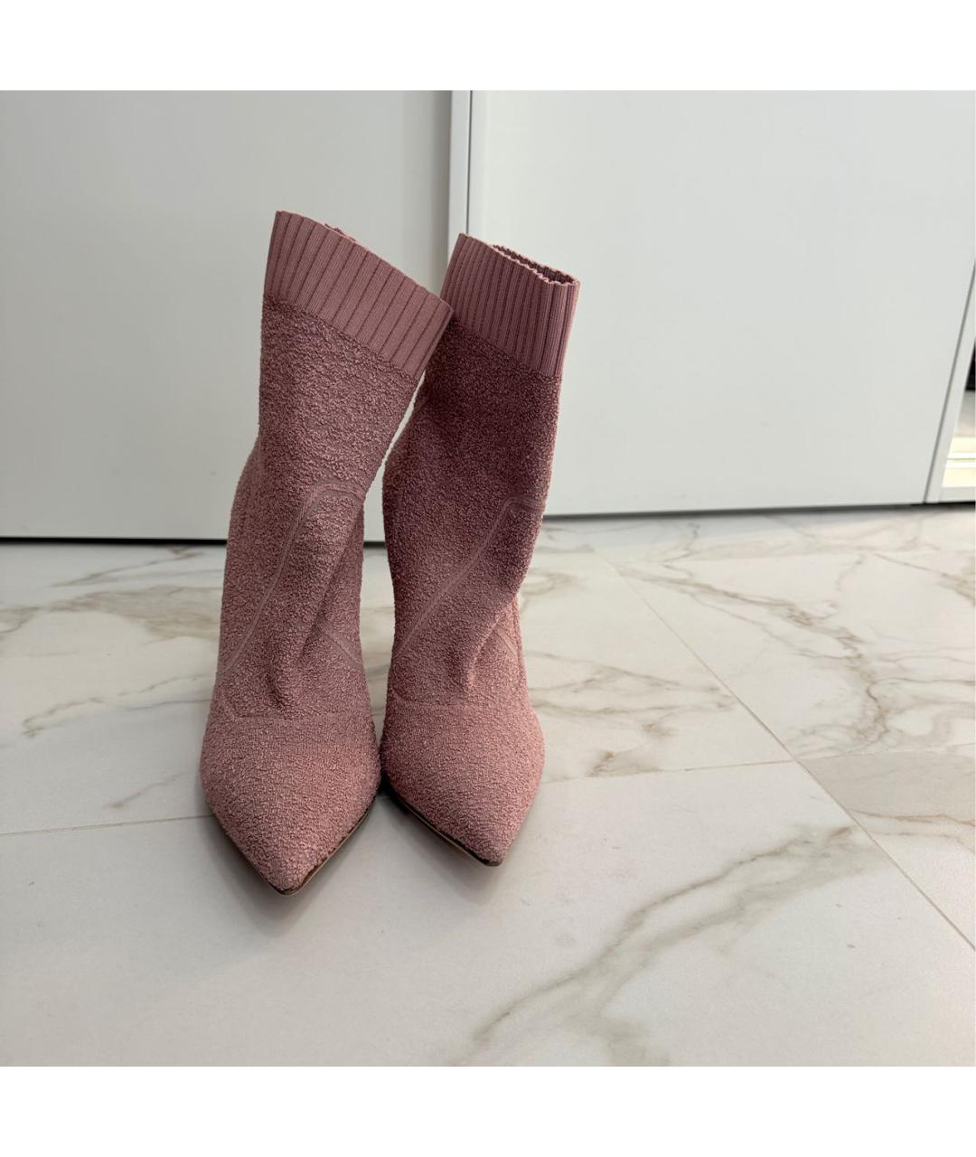 GIANVITO ROSSI Розовые текстильные ботильоны, фото 2