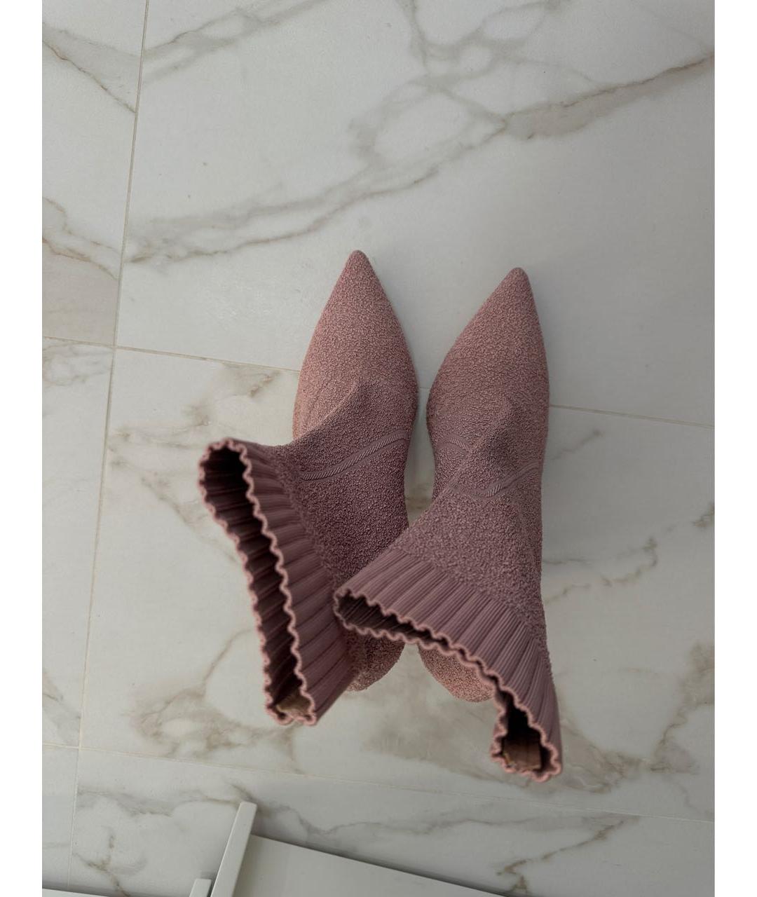 GIANVITO ROSSI Розовые текстильные ботильоны, фото 3