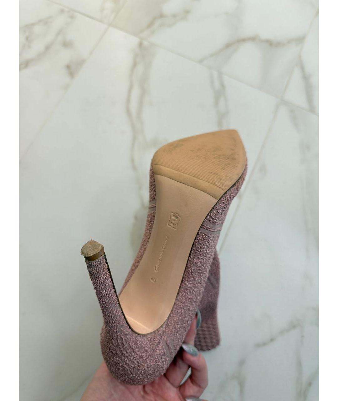 GIANVITO ROSSI Розовые текстильные ботильоны, фото 5