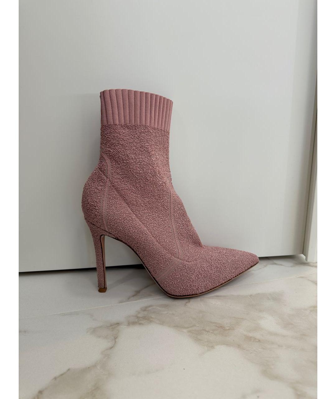 GIANVITO ROSSI Розовые текстильные ботильоны, фото 7