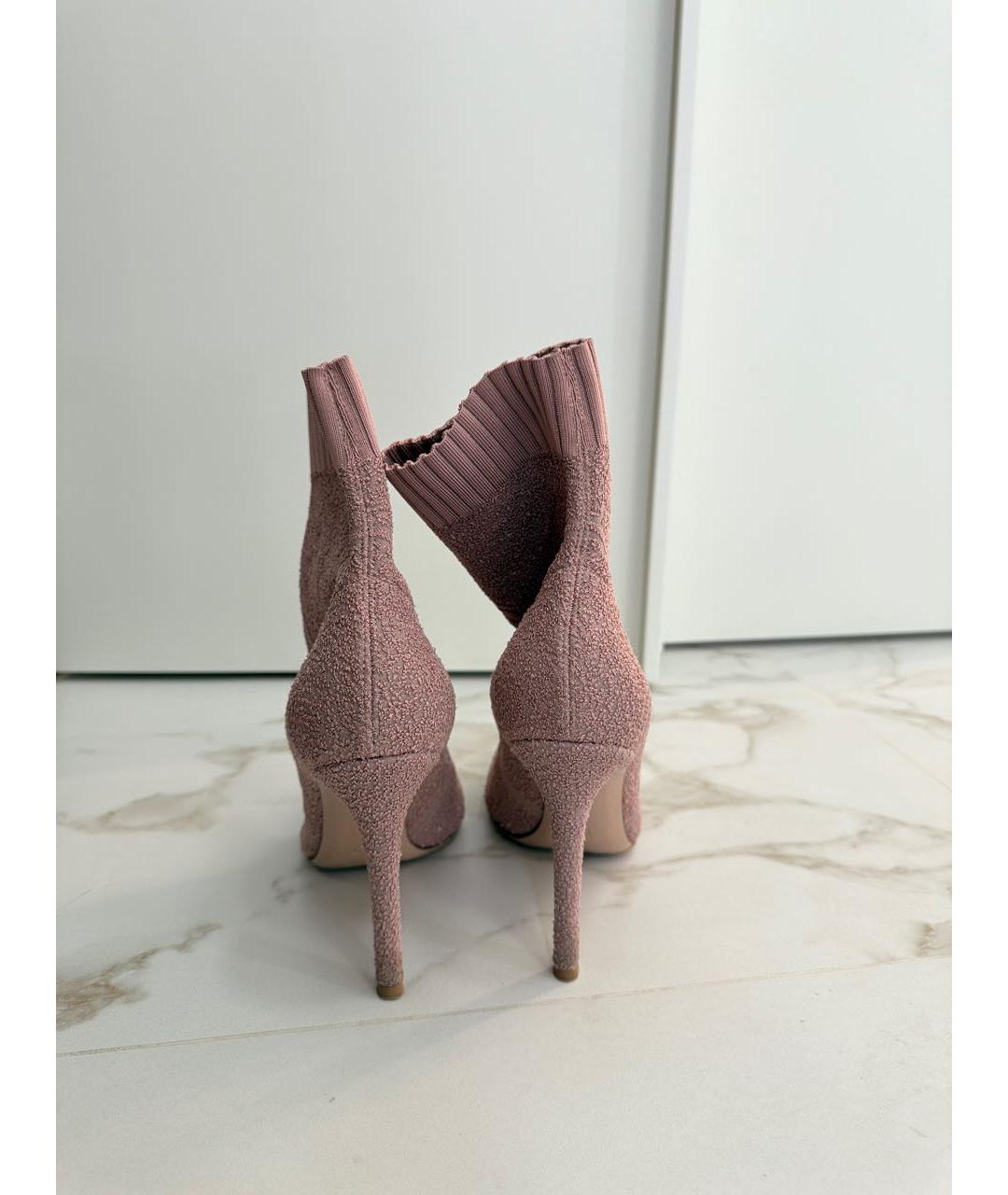 GIANVITO ROSSI Розовые текстильные ботильоны, фото 4