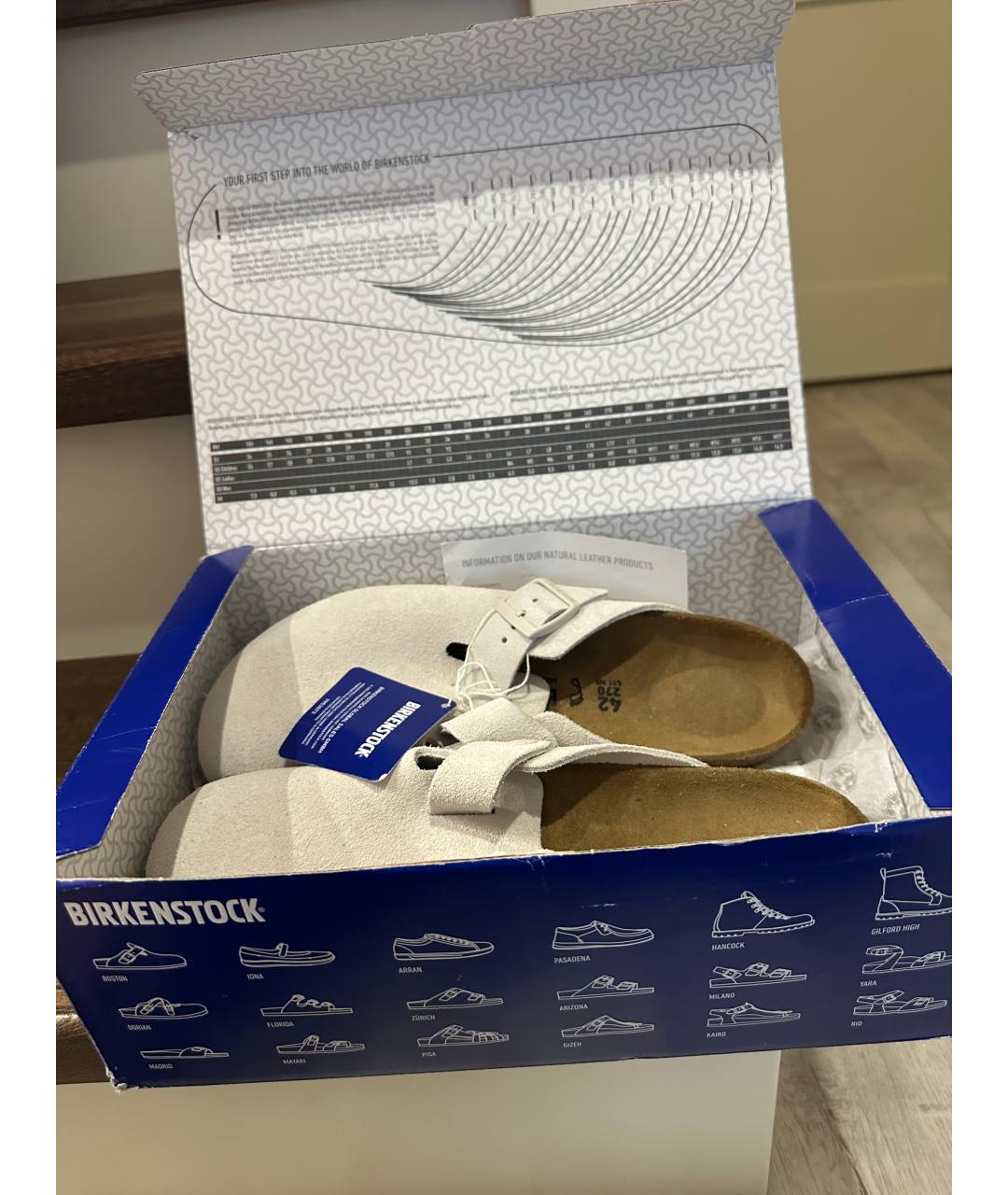 BIRKENSTOCK Серые кожаные сабо, фото 5