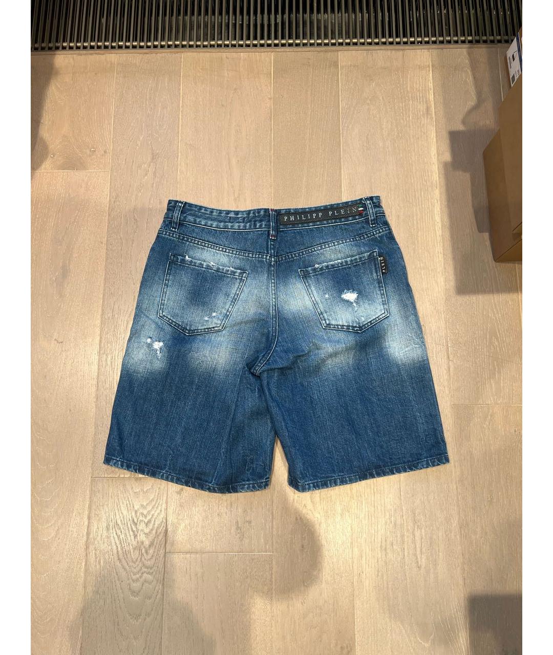 PHILIPP PLEIN Синие деним шорты, фото 2