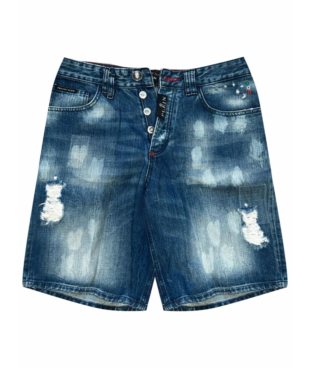 PHILIPP PLEIN Синие деним шорты, фото 1
