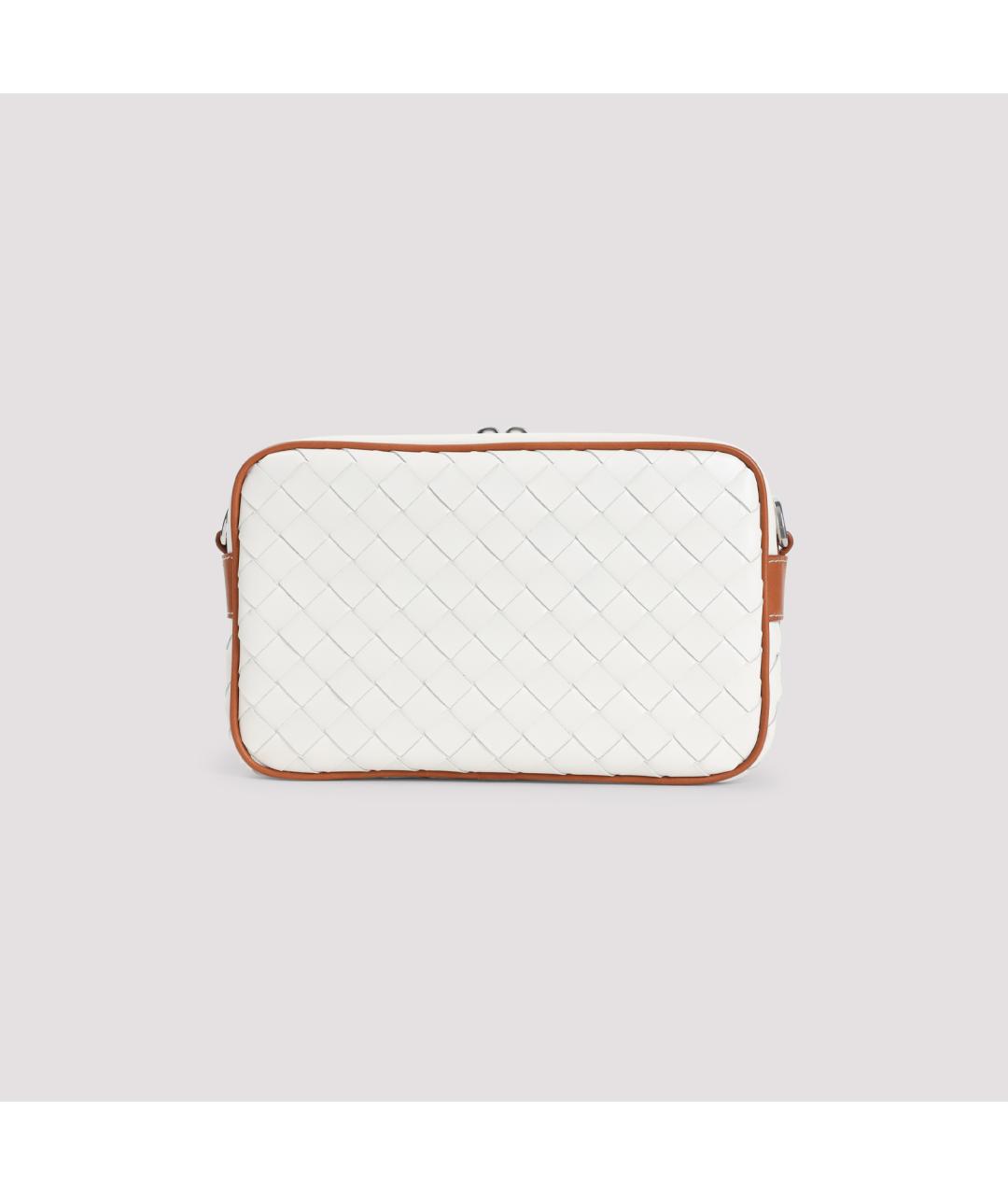 BOTTEGA VENETA Белая кожаная сумка на плечо, фото 4
