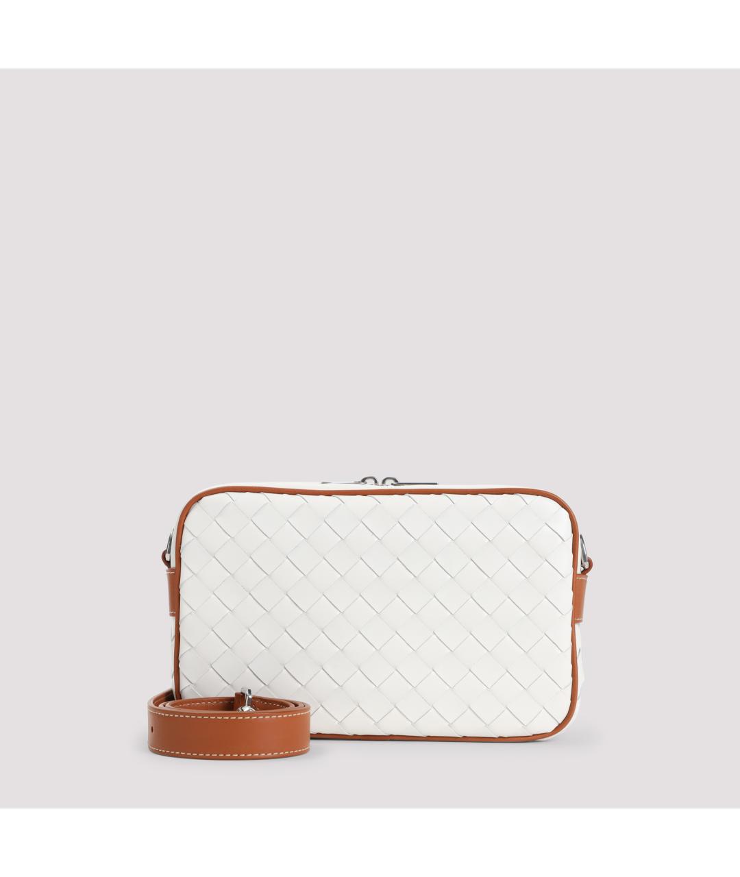 BOTTEGA VENETA Белая кожаная сумка на плечо, фото 2