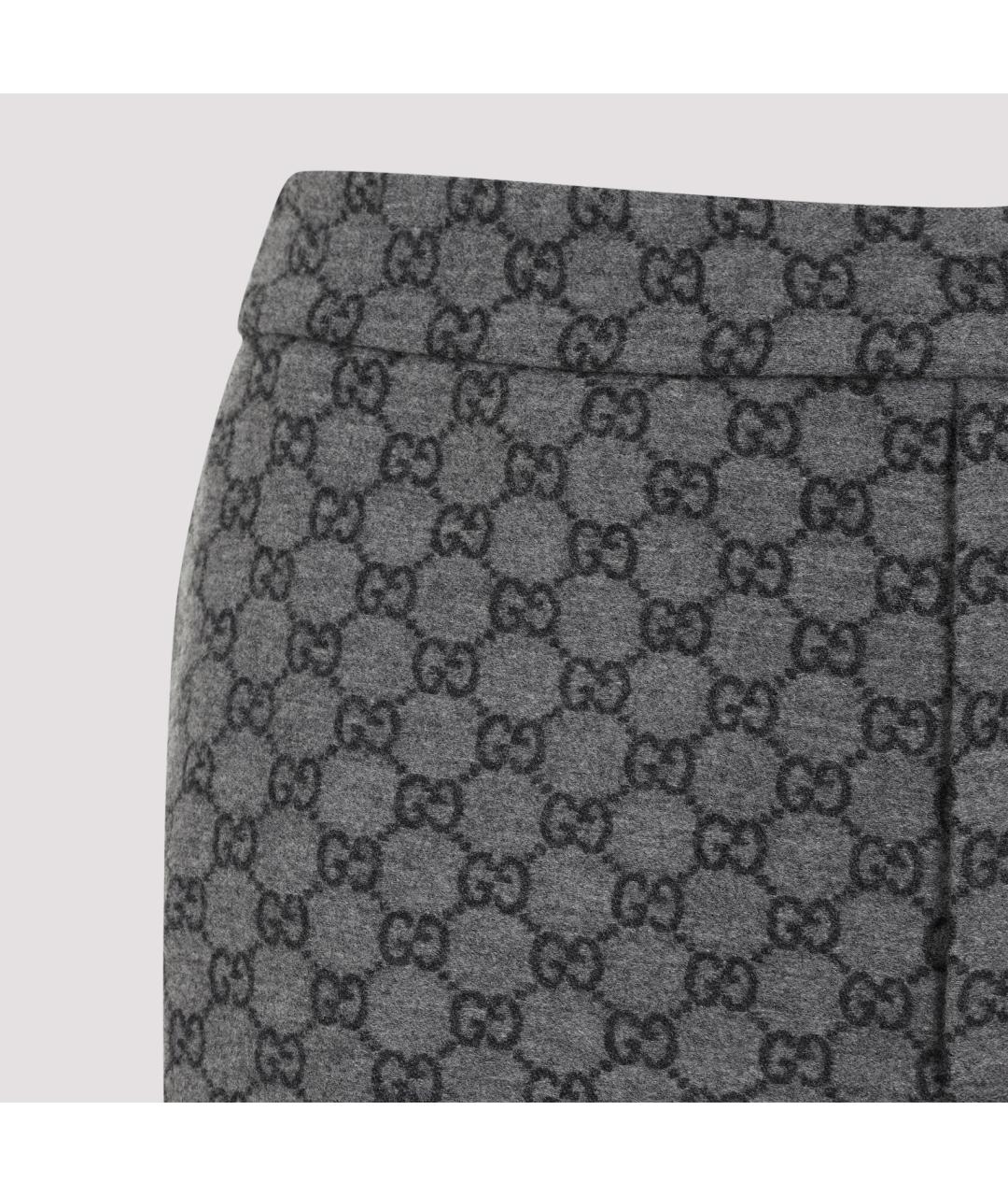 GUCCI Антрацитовые шерстяные повседневные брюки, фото 5