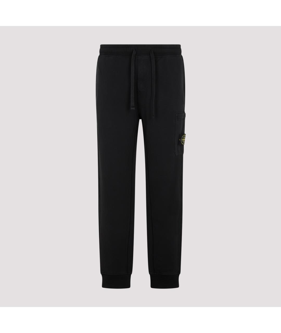 STONE ISLAND Черные хлопковые повседневные брюки, фото 2