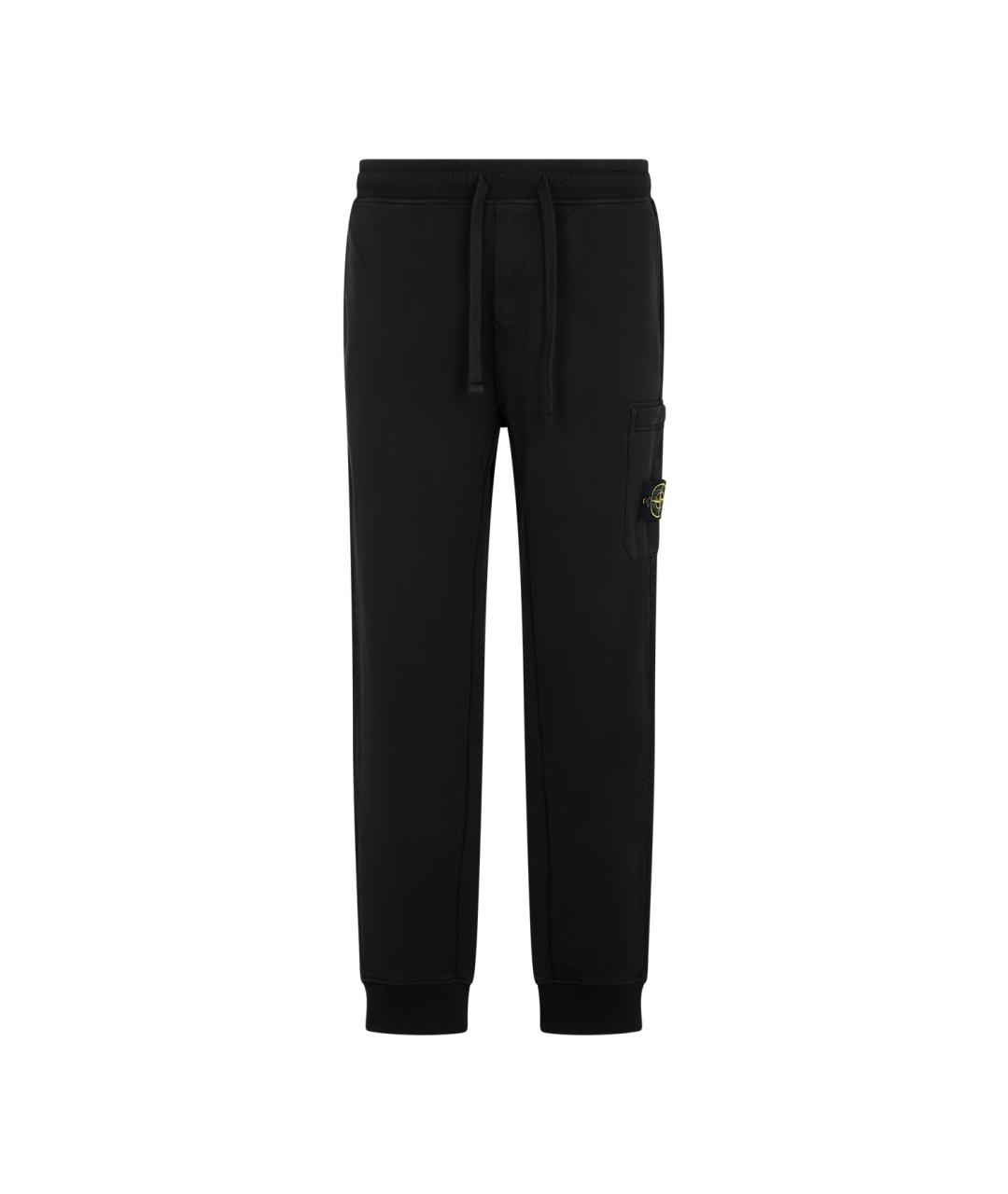 STONE ISLAND Черные хлопковые повседневные брюки, фото 1