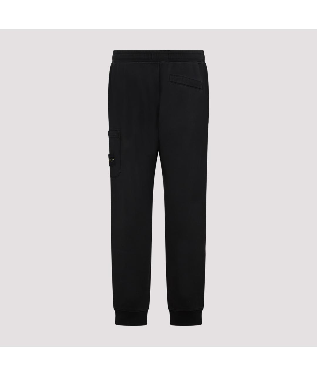 STONE ISLAND Черные хлопковые повседневные брюки, фото 4