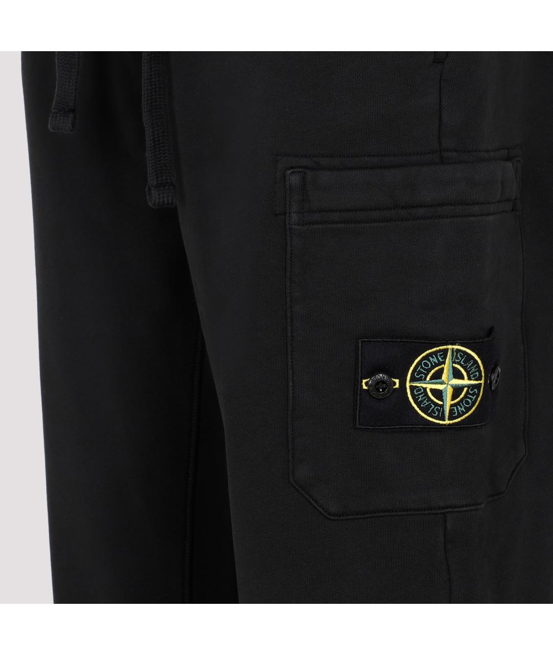 STONE ISLAND Черные хлопковые повседневные брюки, фото 6