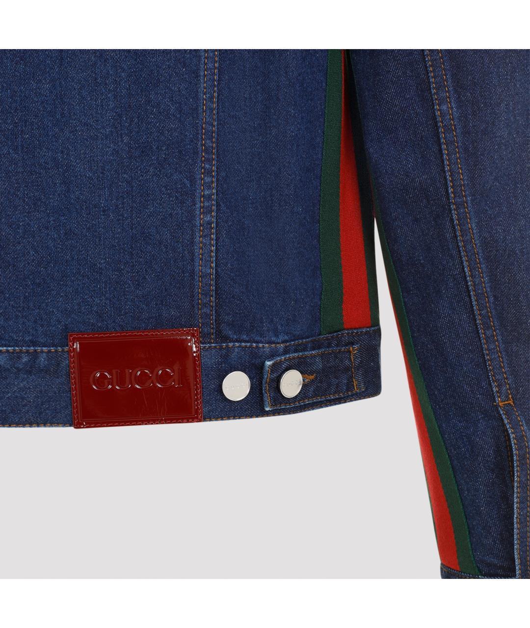 GUCCI Синяя хлопковая куртка, фото 6
