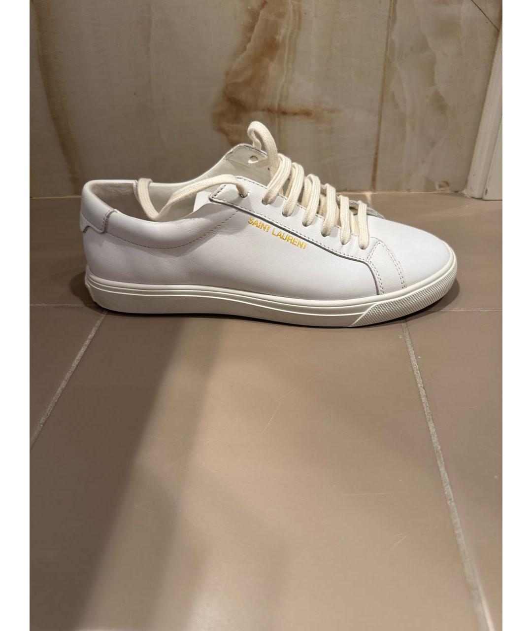 SAINT LAURENT Белые кожаные кеды, фото 7