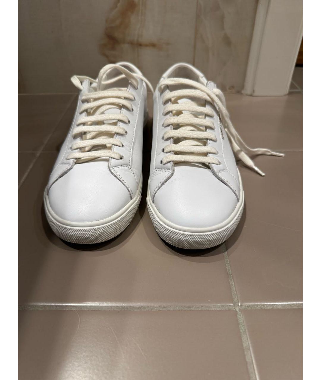 SAINT LAURENT Белые кожаные кеды, фото 2