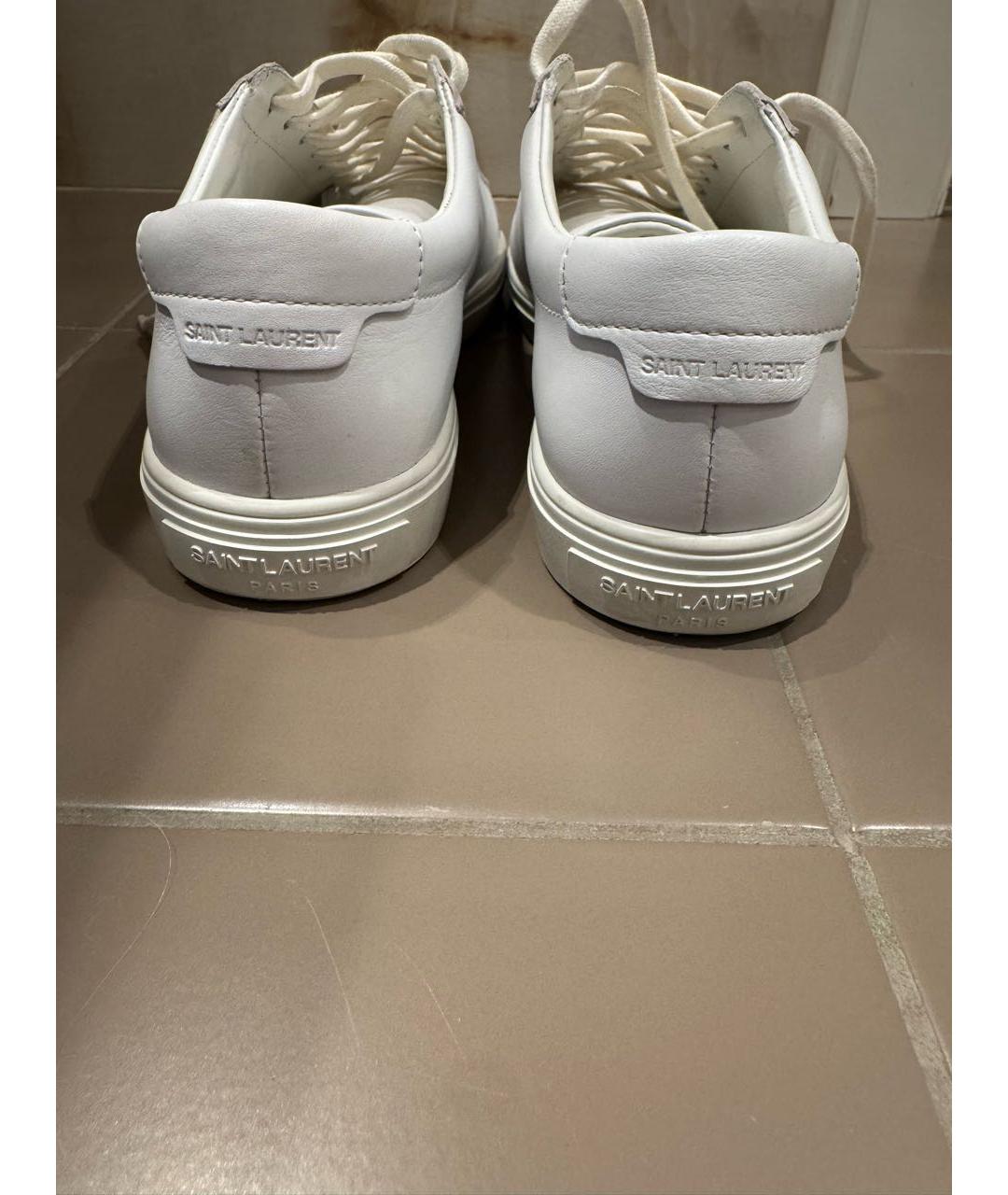 SAINT LAURENT Белые кожаные кеды, фото 4