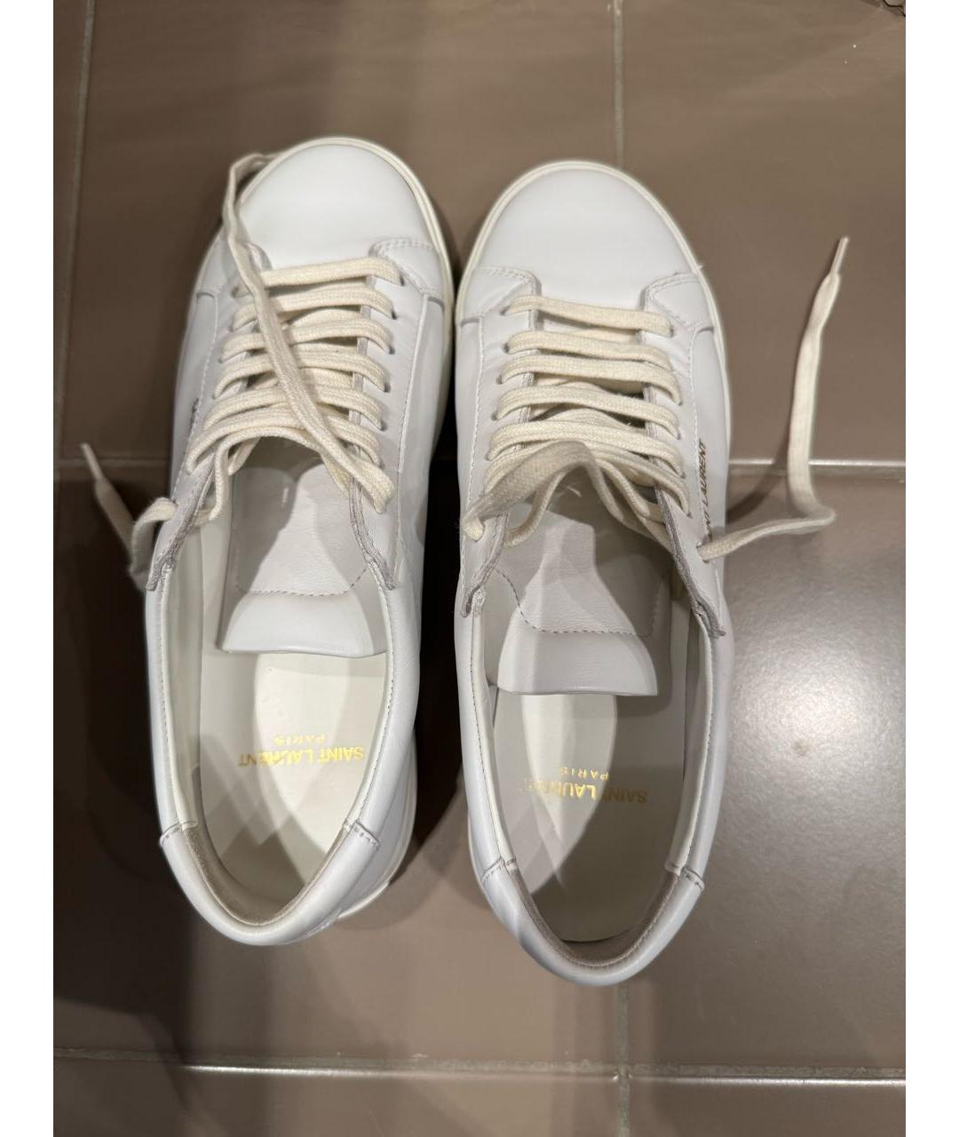 SAINT LAURENT Белые кожаные кеды, фото 3