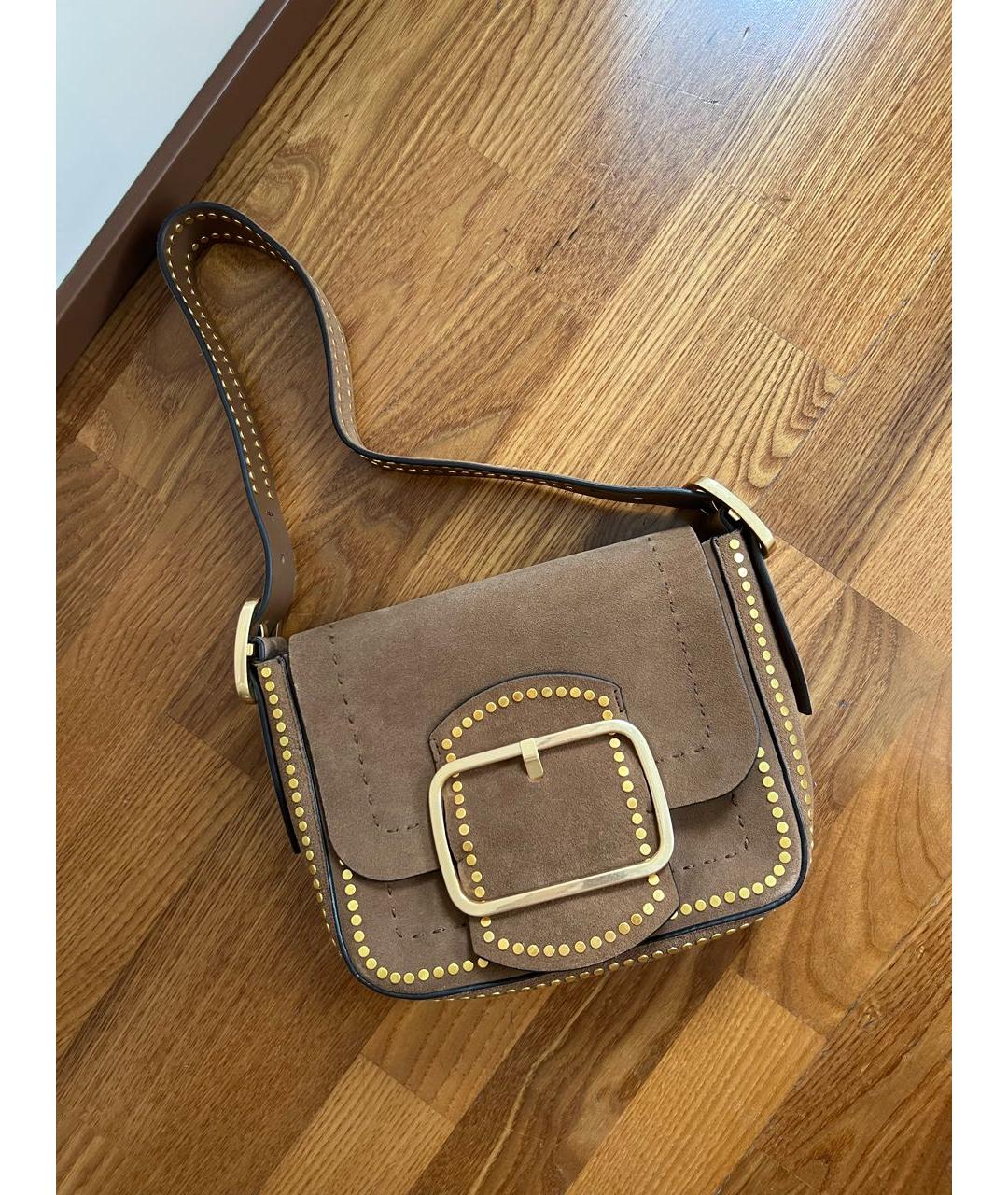 TORY BURCH Коричневая замшевая сумка через плечо, фото 2
