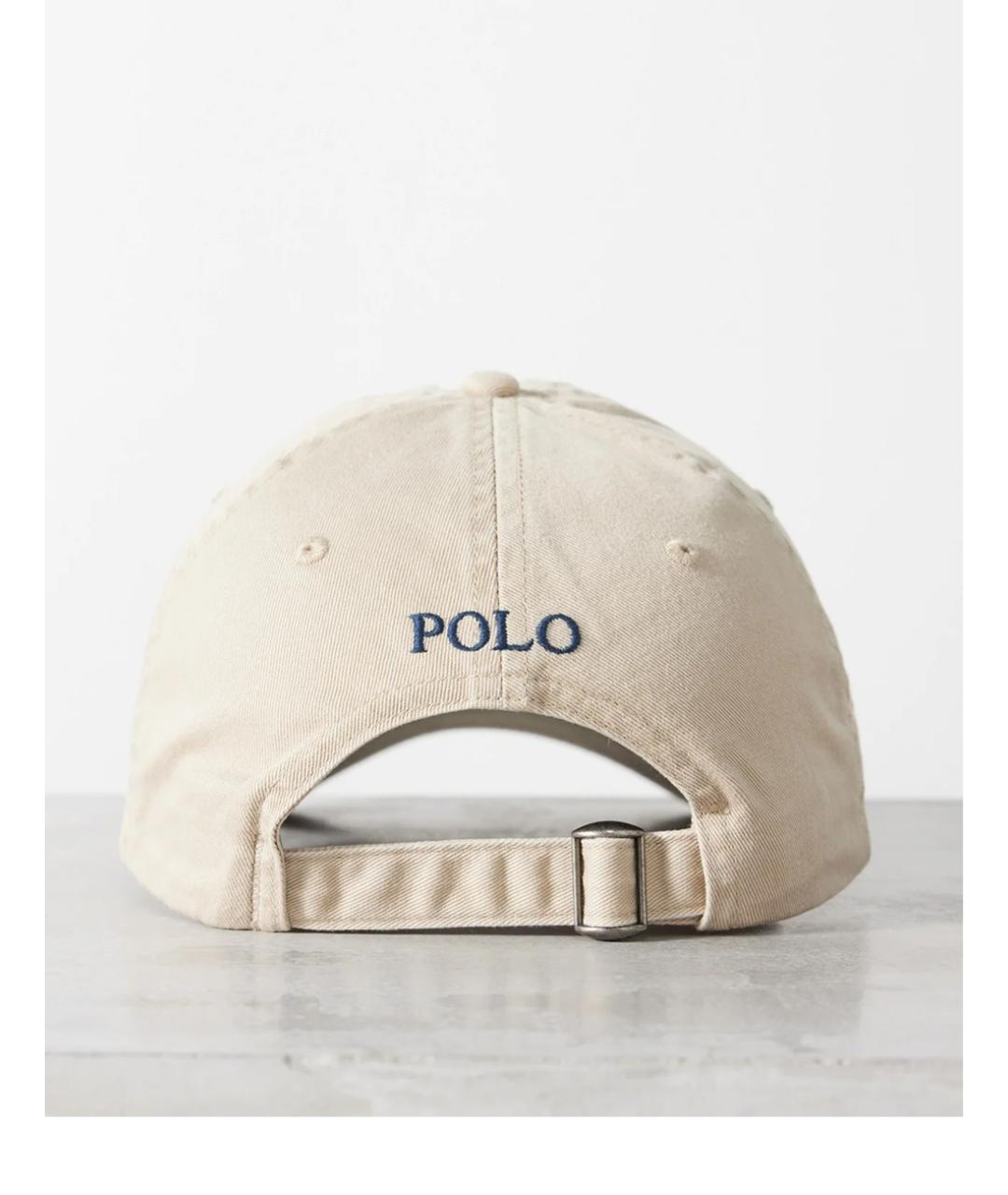 POLO RALPH LAUREN Бежевая хлопковая кепка, фото 2