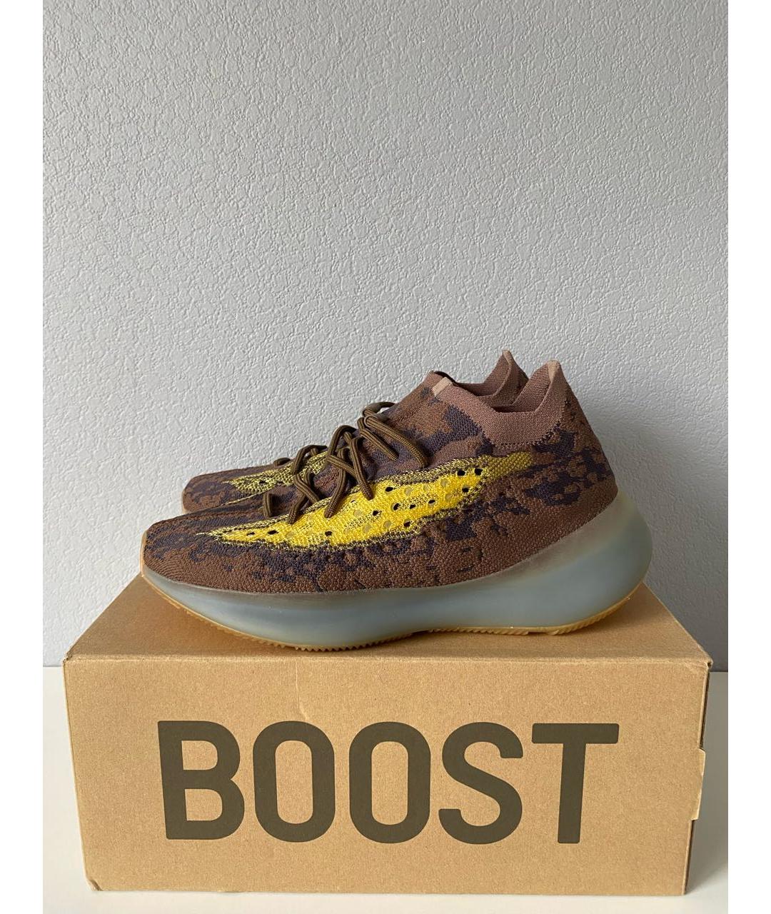 ADIDAS YEEZY Коричневые текстильные кроссовки, фото 3