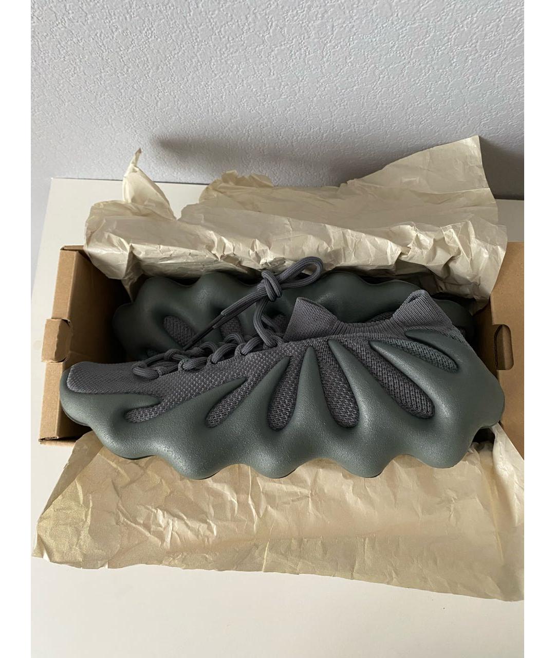 ADIDAS YEEZY Антрацитовые текстильные кроссовки, фото 2