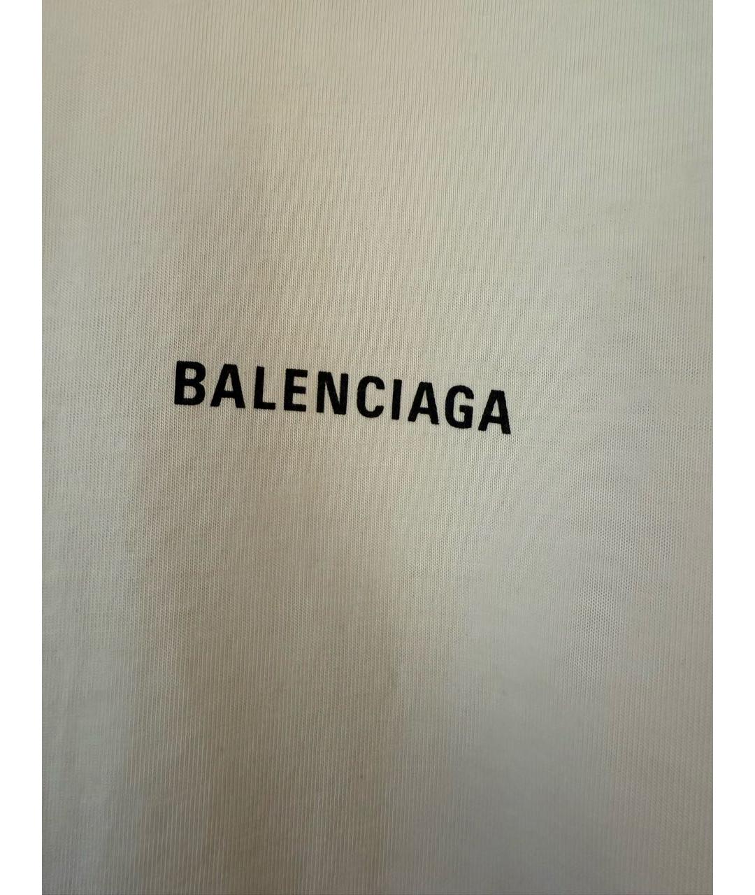BALENCIAGA Белая хлопковая футболка, фото 3