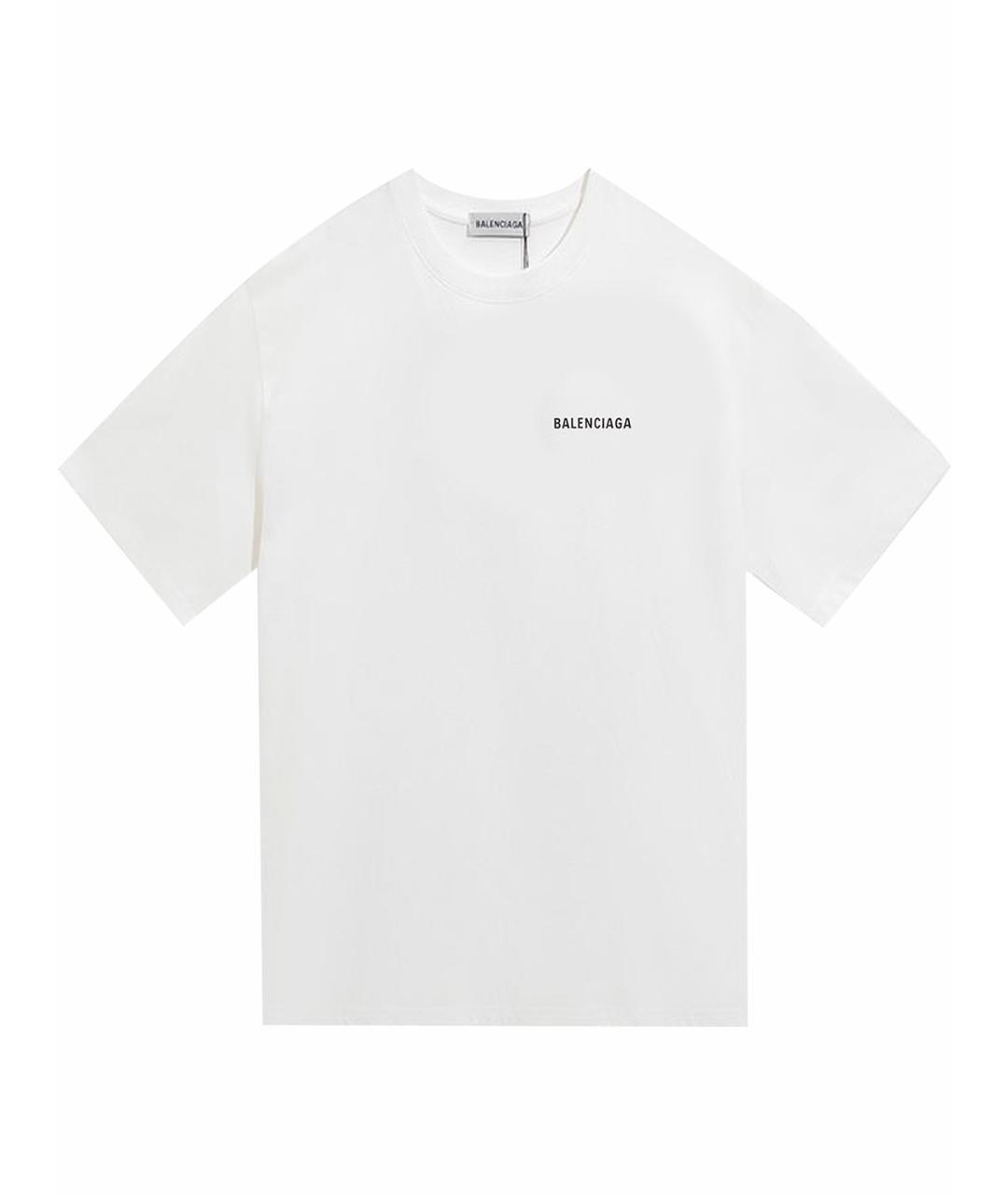 BALENCIAGA Белая хлопковая футболка, фото 1