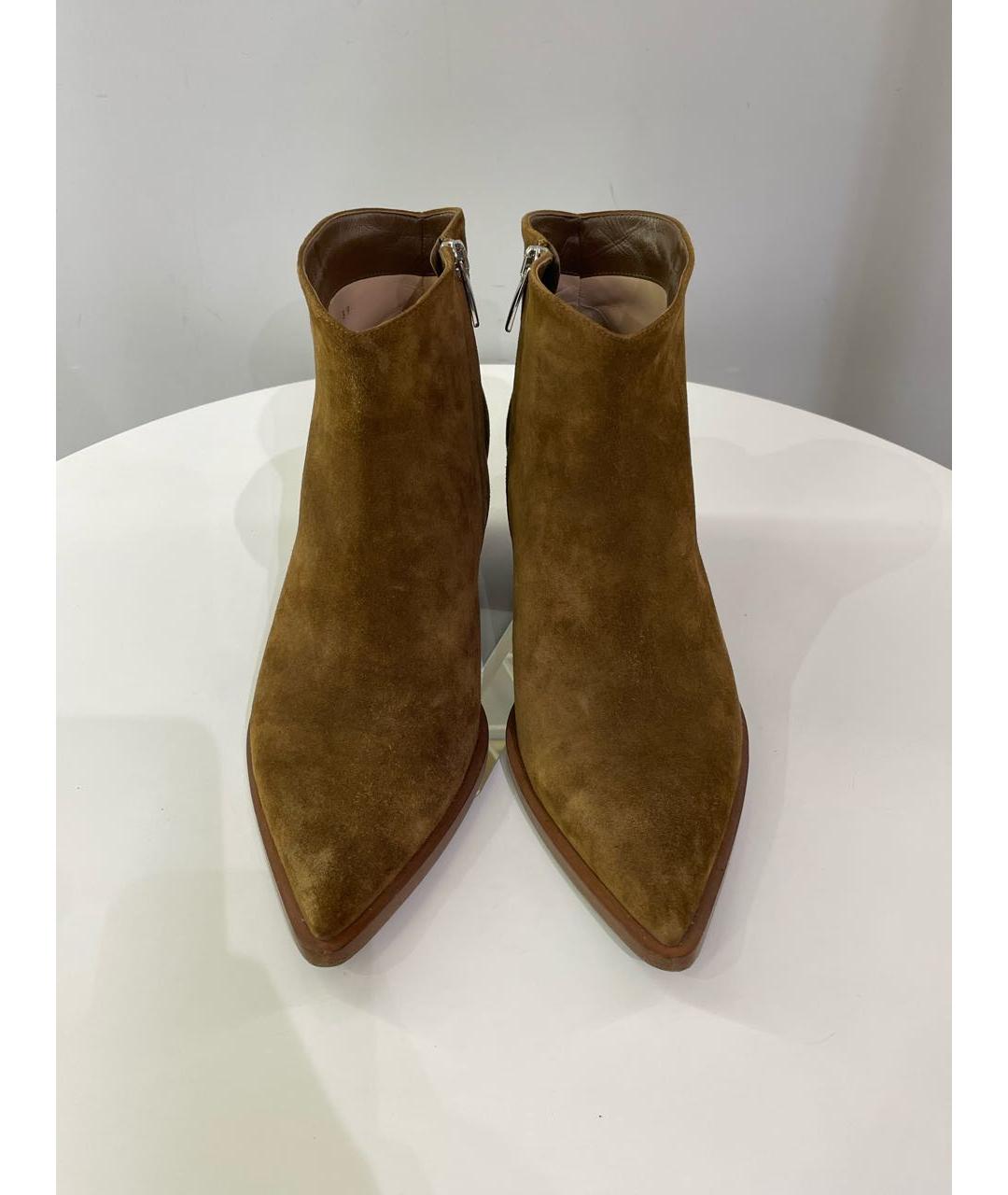 GIANVITO ROSSI Коричневые замшевые ботильоны, фото 2