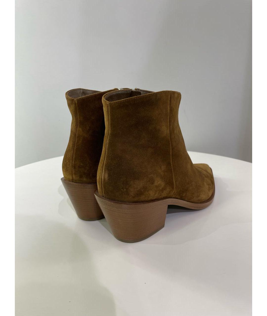 GIANVITO ROSSI Коричневые замшевые ботильоны, фото 4