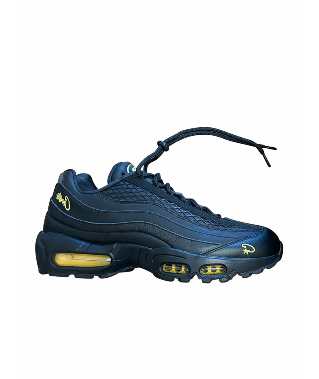 NIKE Черные низкие кроссовки / кеды из искусственной кожи, фото 1