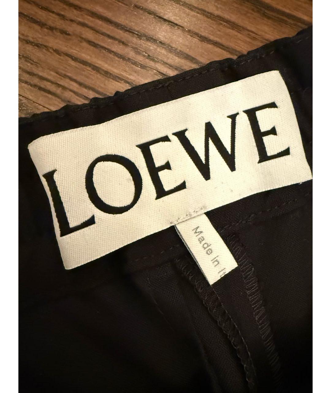 LOEWE Черные прямые брюки, фото 2