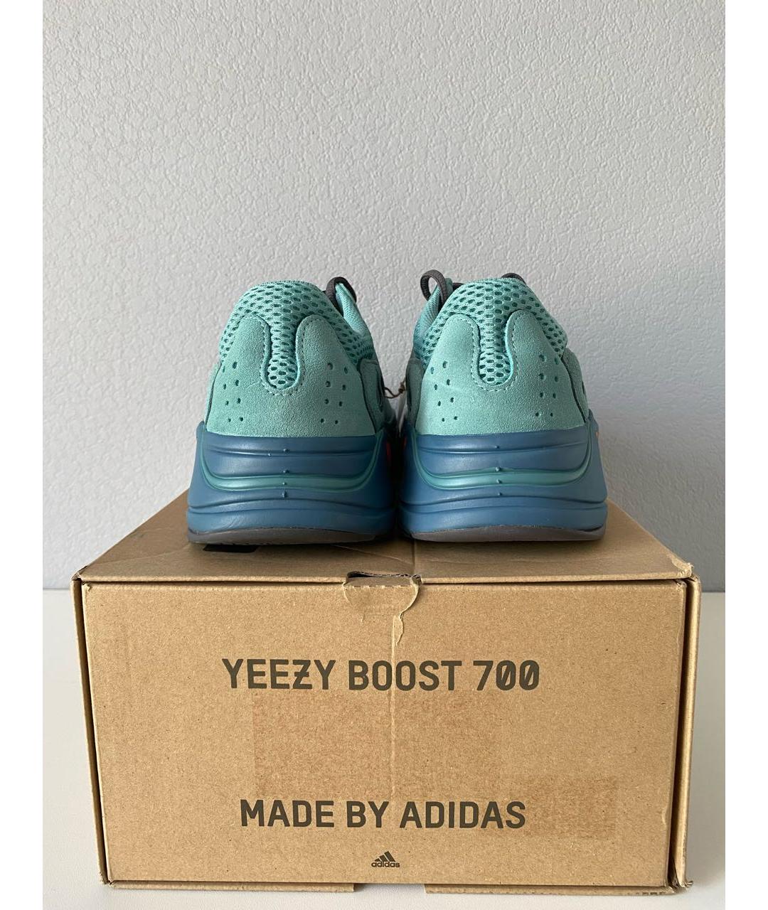 ADIDAS YEEZY Бирюзовые замшевые кроссовки, фото 5