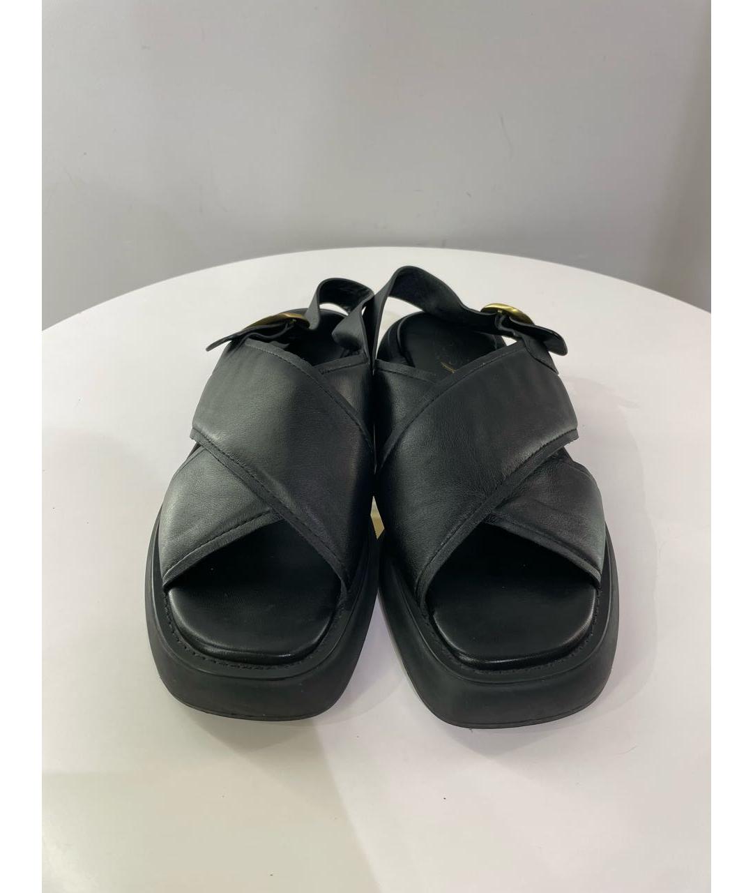 TOD'S Черные кожаные сандалии, фото 2