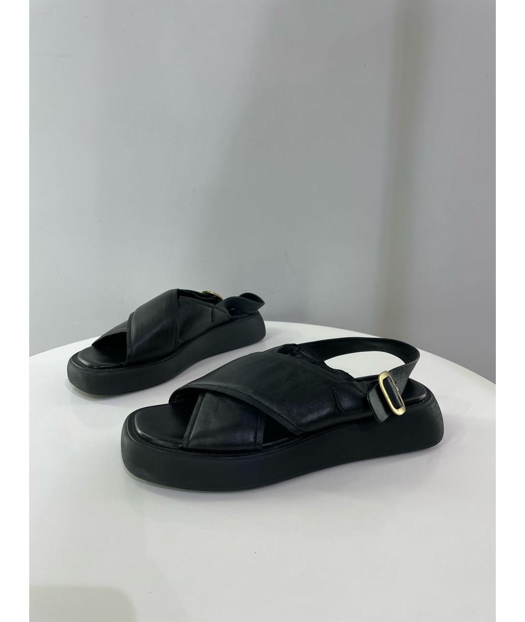 TOD'S Черные кожаные сандалии, фото 7