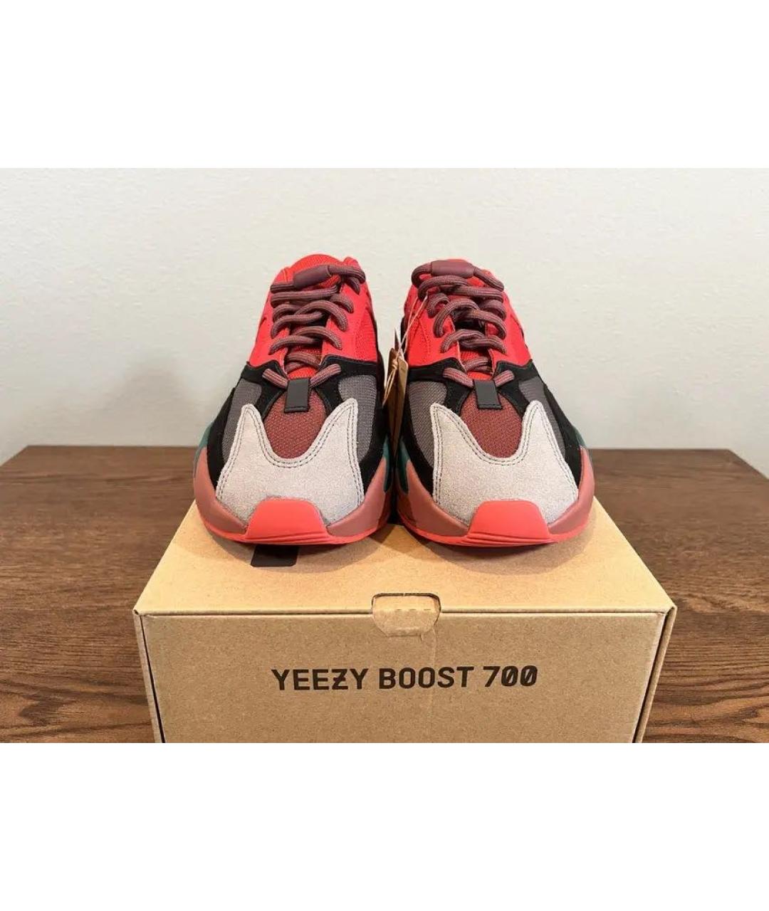 ADIDAS YEEZY Красные замшевые кроссовки, фото 2