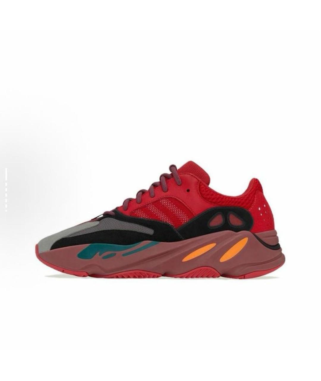 ADIDAS YEEZY Красные замшевые кроссовки, фото 3