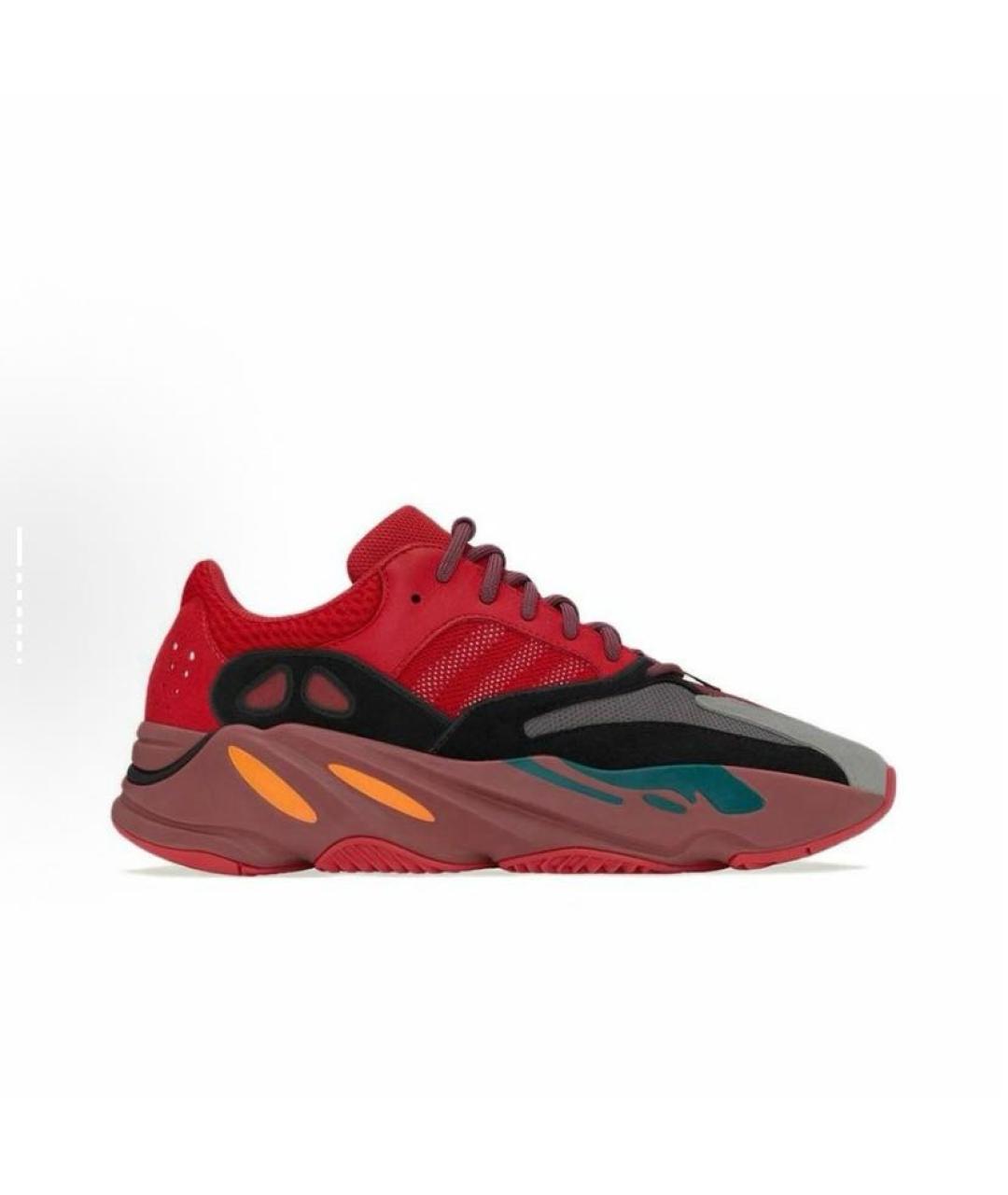 ADIDAS YEEZY Красные замшевые кроссовки, фото 4