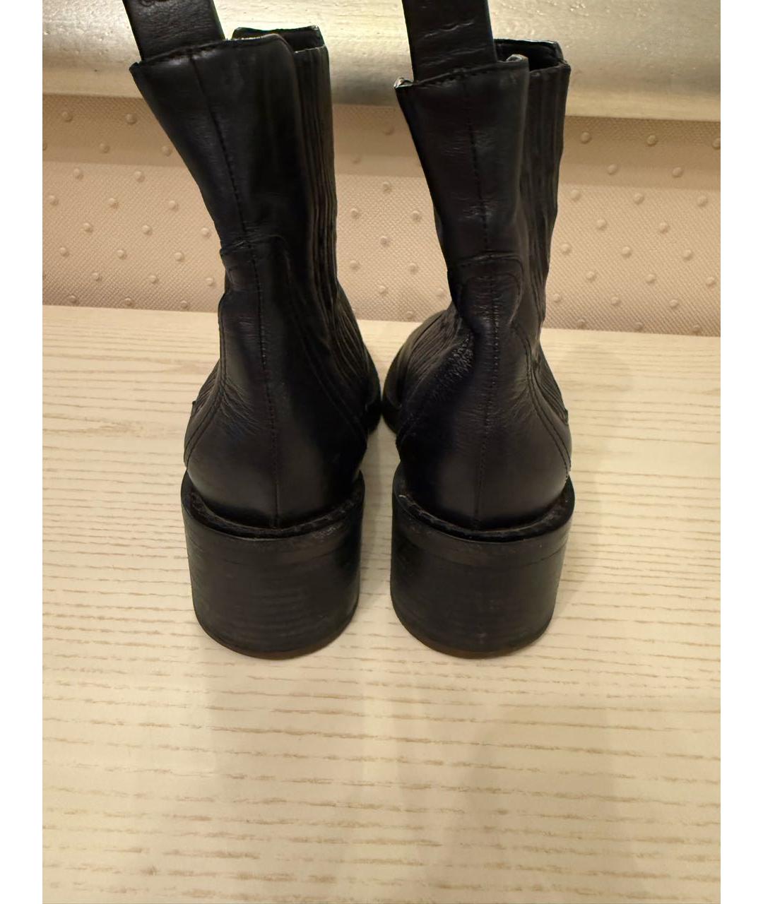 CELINE Черные кожаные ботинки, фото 4