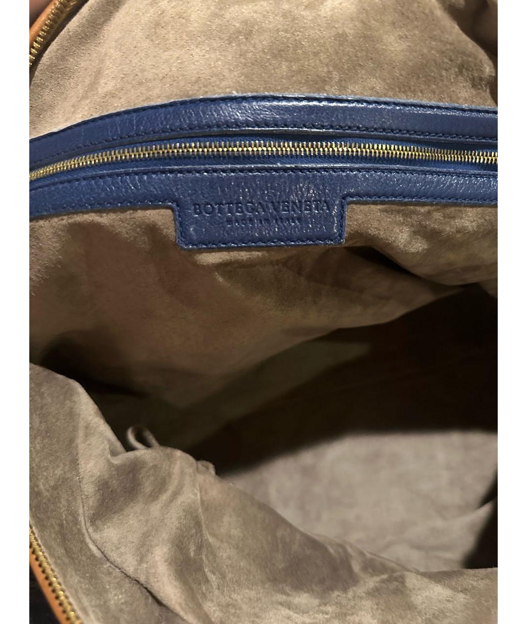 BOTTEGA VENETA Синяя кожаная дорожная/спортивная сумка, фото 6