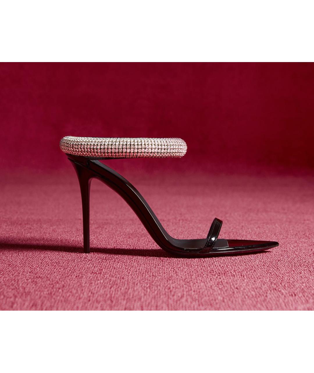 GIUSEPPE ZANOTTI DESIGN Черные босоножки из лакированной кожи, фото 5
