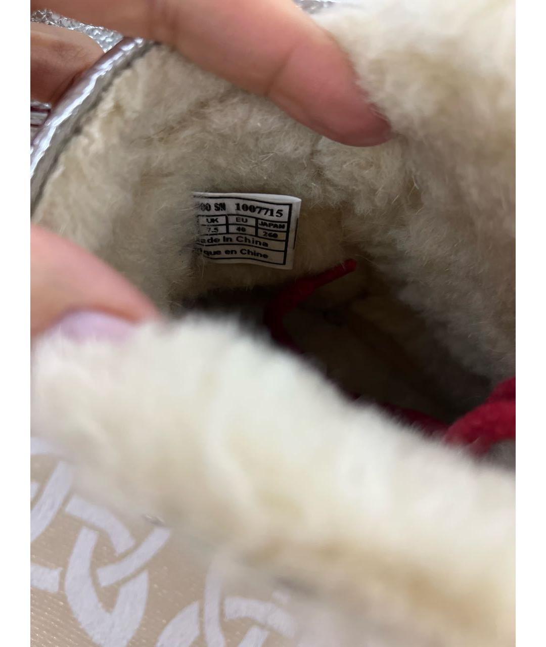 UGG AUSTRALIA Серебряные кожаные полусапоги, фото 5