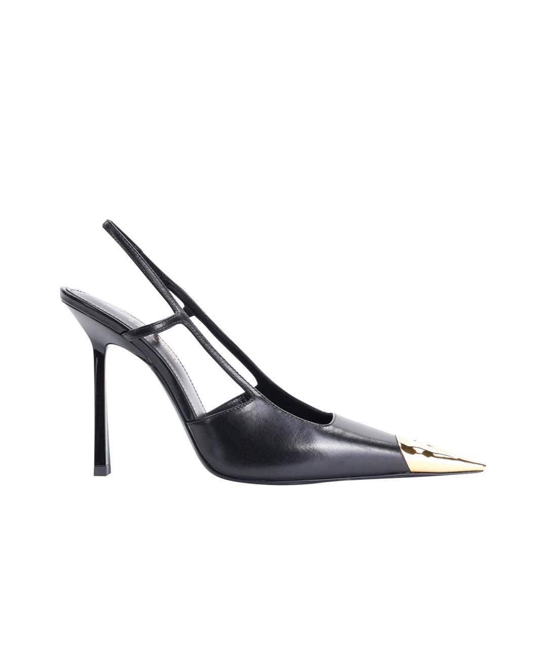 SAINT LAURENT Черные кожаные туфли, фото 1