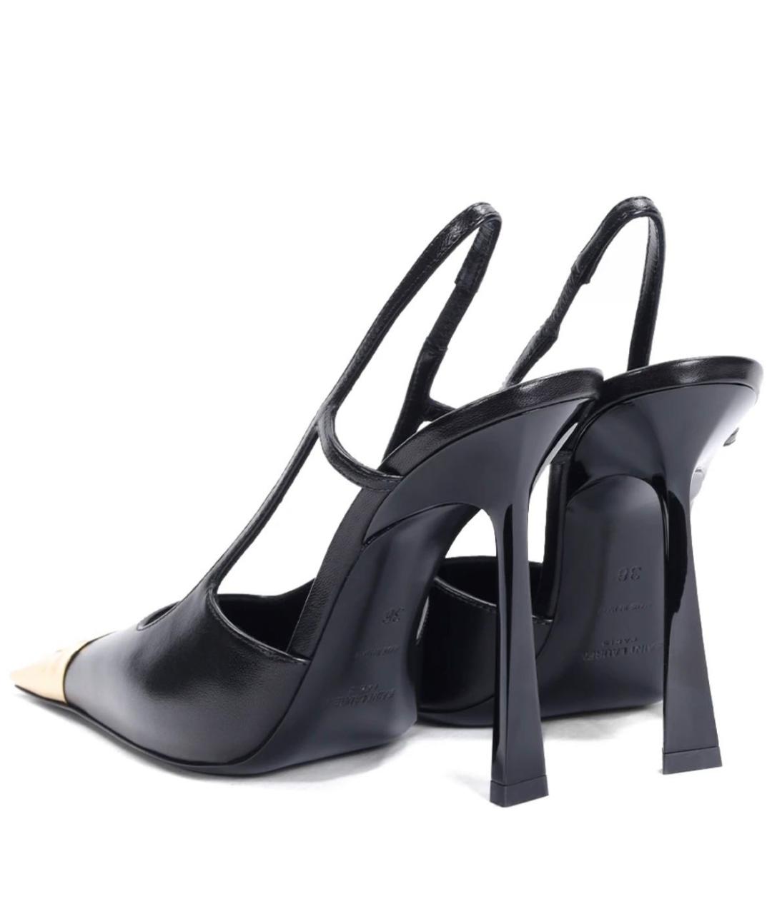 SAINT LAURENT Черные кожаные туфли, фото 3