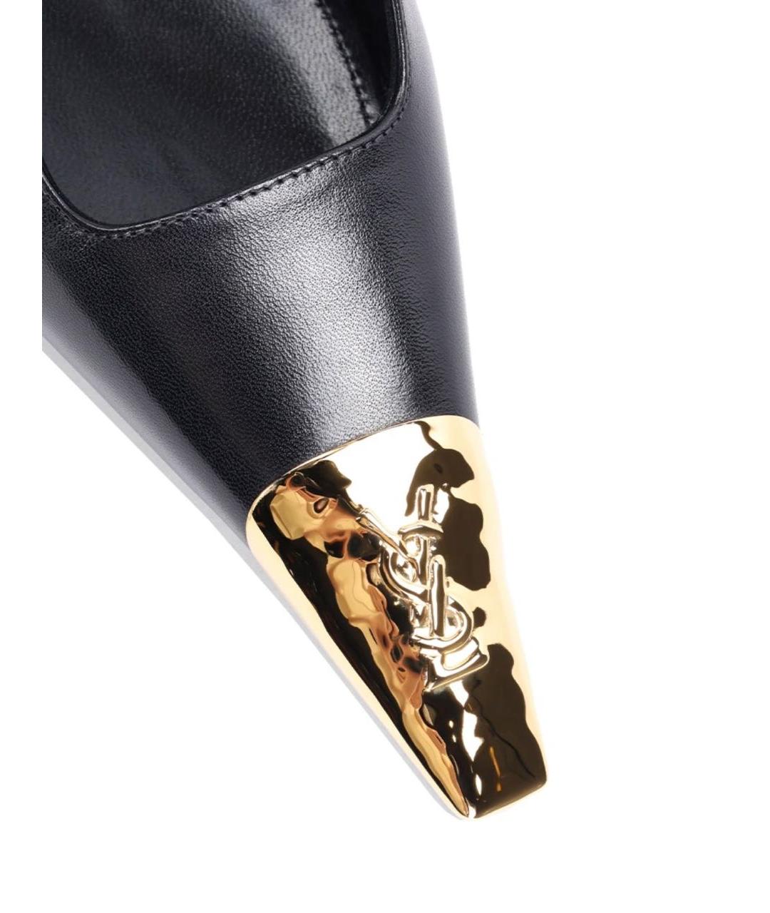 SAINT LAURENT Черные кожаные туфли, фото 4