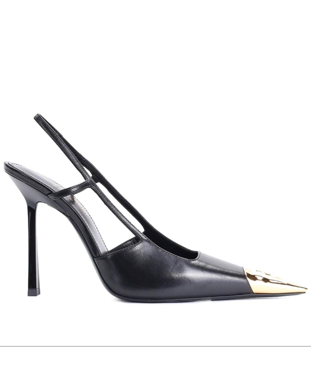 SAINT LAURENT Черные кожаные туфли, фото 5