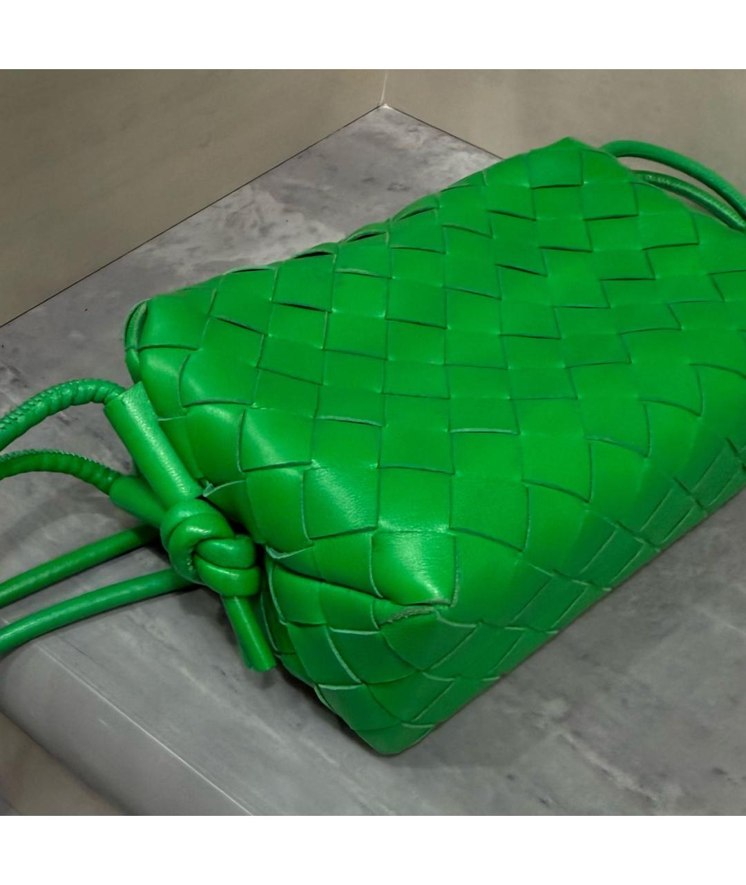 BOTTEGA VENETA Зеленая кожаная сумка через плечо, фото 3