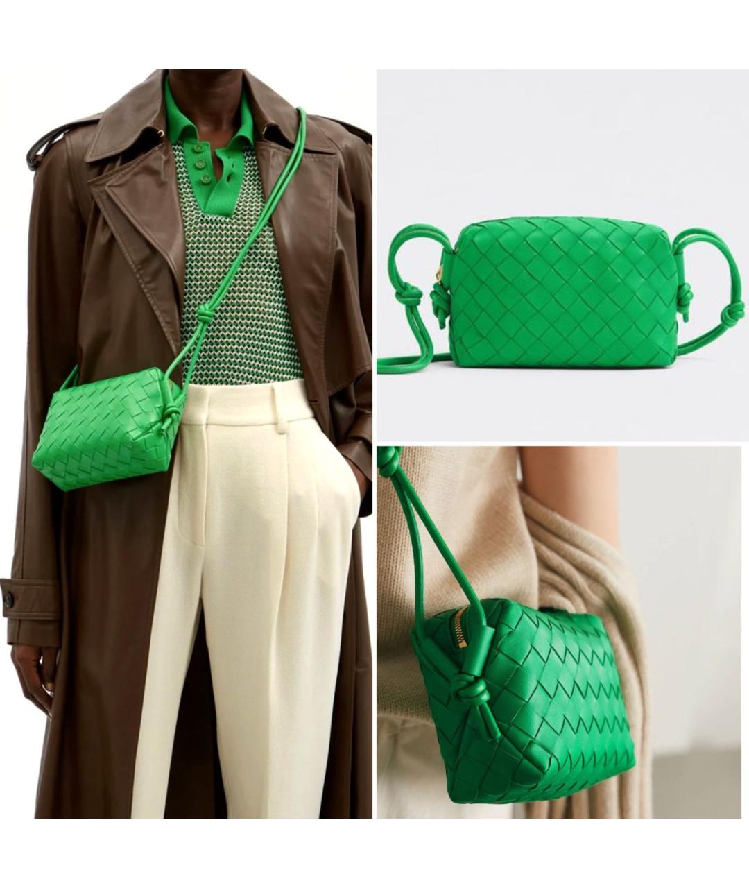 BOTTEGA VENETA Зеленая кожаная сумка через плечо, фото 8