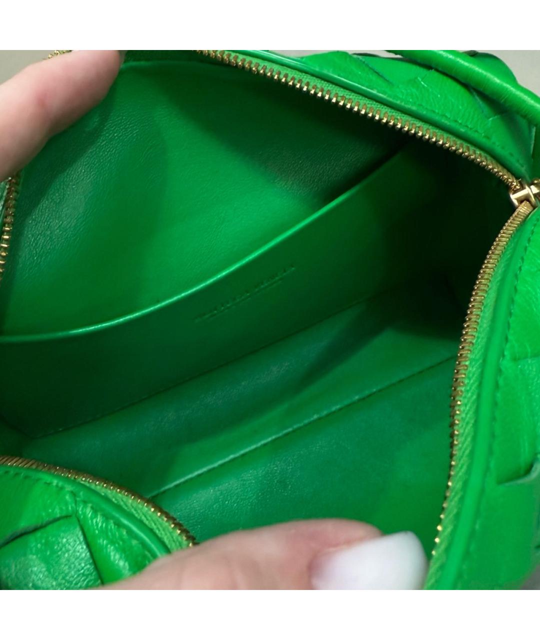 BOTTEGA VENETA Зеленая кожаная сумка через плечо, фото 6