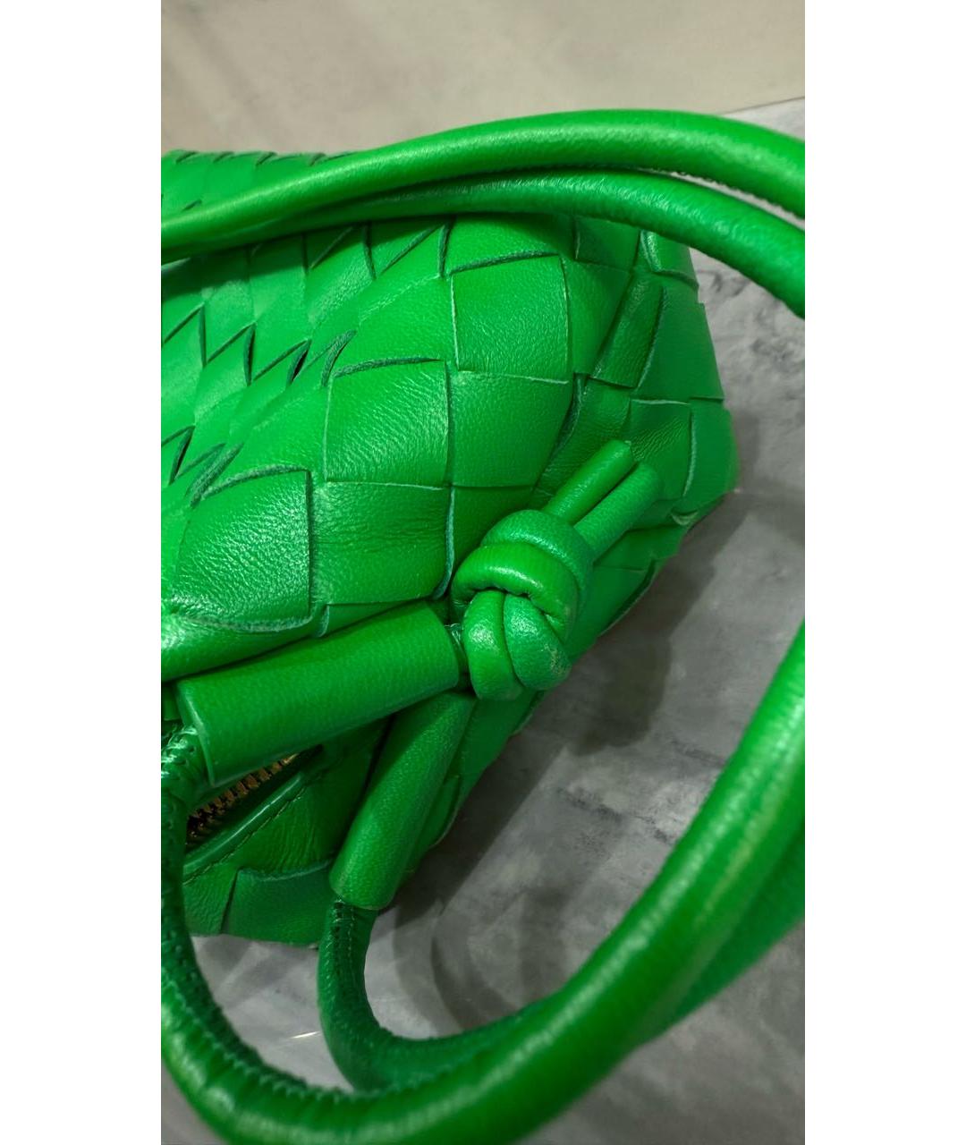 BOTTEGA VENETA Зеленая кожаная сумка через плечо, фото 5