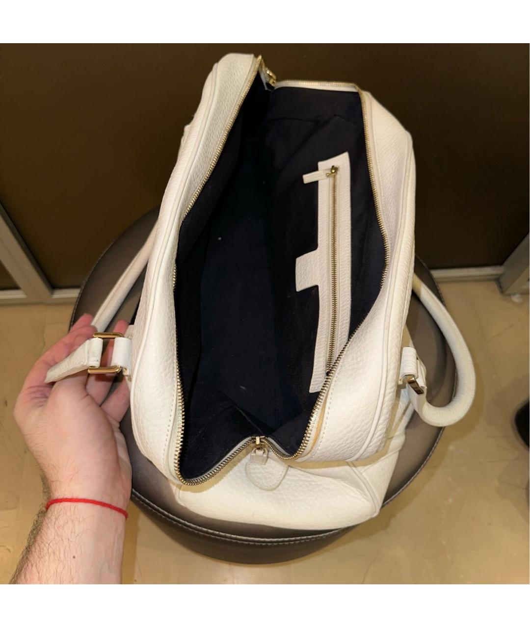 GUCCI Белая кожаная сумка с короткими ручками, фото 4